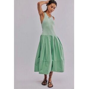 Free People Green Drops Of Venus Midi Dress